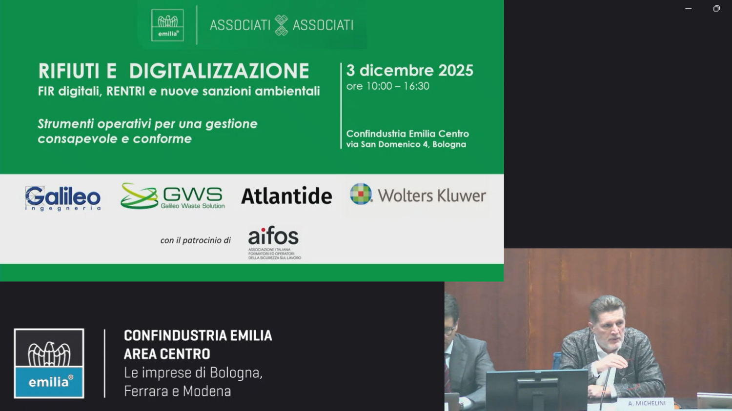 Convegno “Rifiuti e digitalizzazione: FIR digitali e nuove sanzioni ambientali”